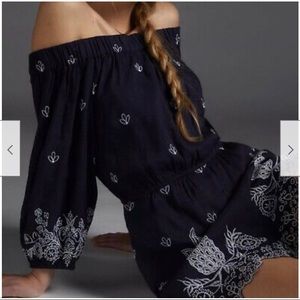 Farm Rio Jackie romper navy blue size Med NWT